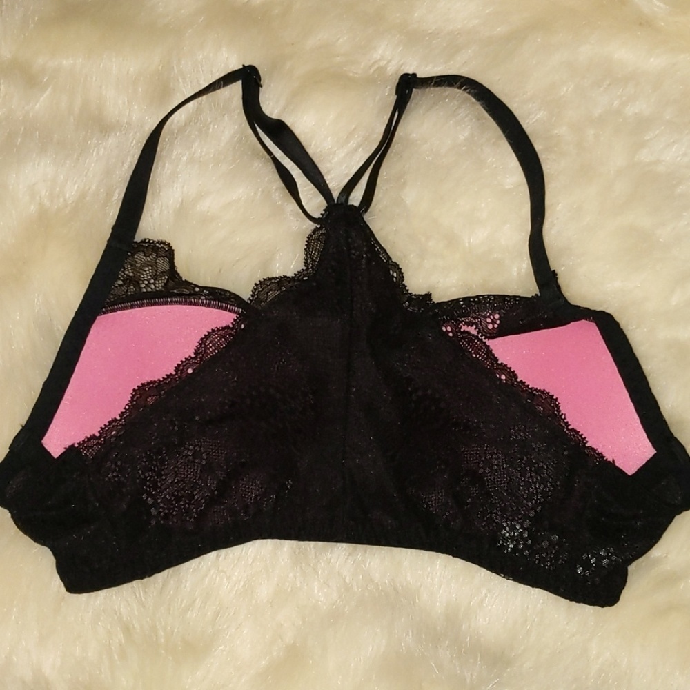PINK! || Black Lace Racerback